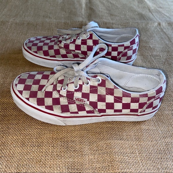 Vans checkerboard sneakers size 6.5 in red/white - Picture 3 of 8